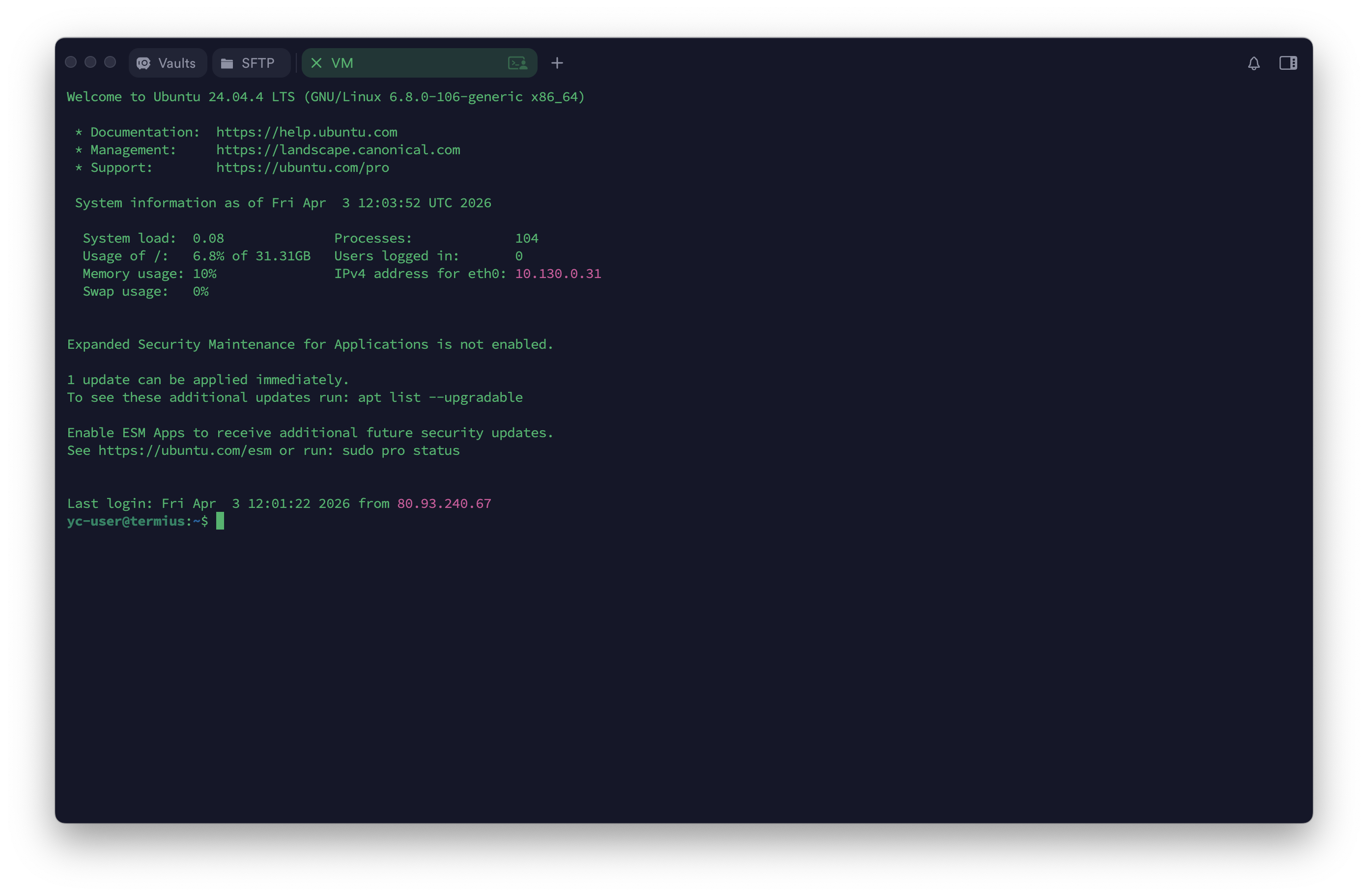 Подключение успешно
